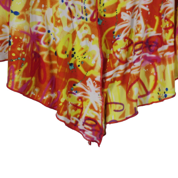 Paper Tee Cardigan Sweater Womens Size 3X Graffiti Long Duster Open Boho Hip - Picture 6 of 13